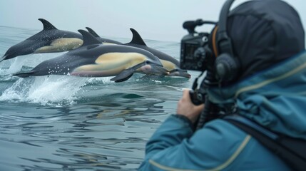 Capturing the Grace of Dolphins Underwater Videographer Films Synchronized Marine Life