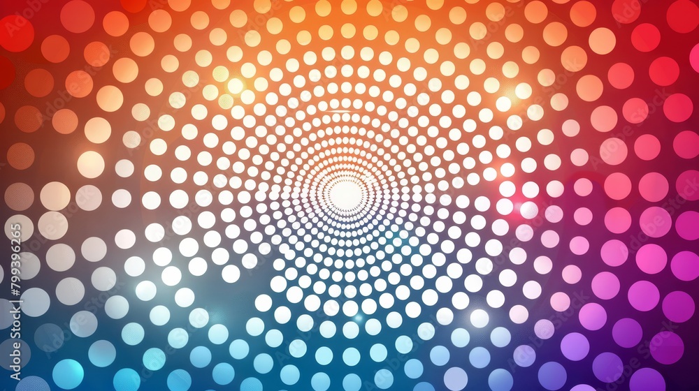 Aufkleber a circular design with a multicolored background and a white center