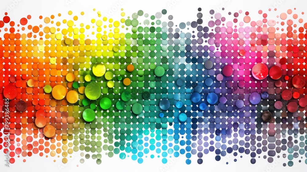 Poster a multicolored background with circles of various sizes and colors scattered in the bottom half
