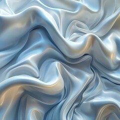 Fototapeta premium Blue silk fabric with gentle waves of light