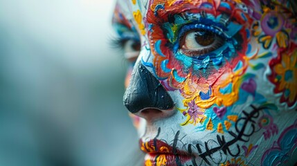 Abstract Mexican Skull Face Paint
