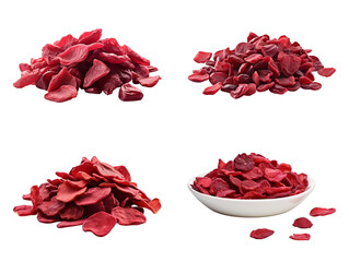 Collection of Cranberry Chips isolated on transparent png background. Generative ai