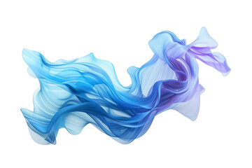 Abstract Blue Fluid Art Swirl on transparent background