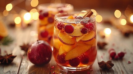Glass Filled With Fruit and Spices on Table