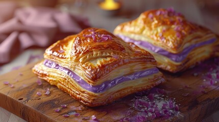Vibrant Ube Puff Pastry A Delectable Culinary Delight