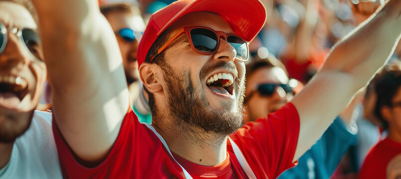 football team supporter on stadium.