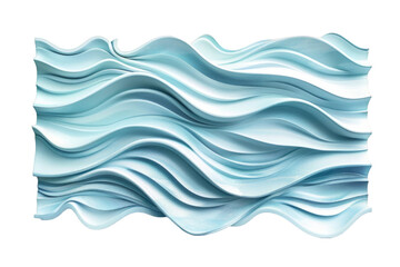 Abstract Blue Wavy Silk Fabric Texture on White Background
