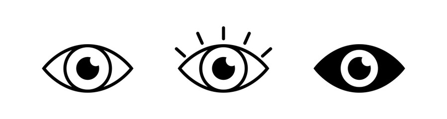 eye icon set. eyesight symbol , eye, view, vision icons in flat style