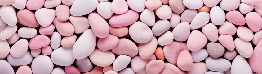 illustration of a background banner with pink pebbles
