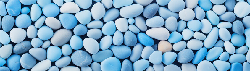 illustration of a background banner with blue pebbles