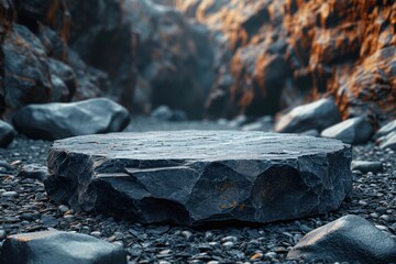 Photo of a flat podium for product presentation