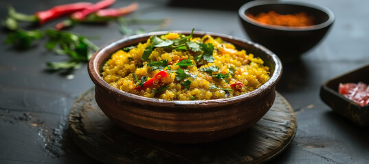 Healthy quinoa dal khichdi. This quinoa dal khichdi is made with quinoa, lentils, vegetables and spices.