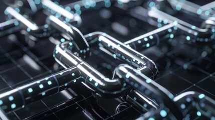 Fototapeta premium Digital Network Blockchain Technology Connecting the Future