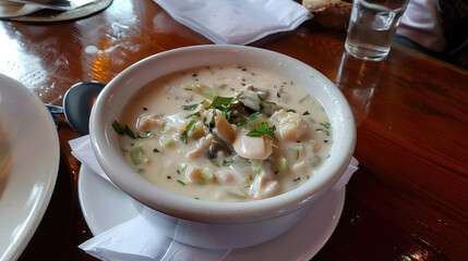 Scrumptious Clam Chowder Delightful Capture., Culinary World Tour, Food and Street Food