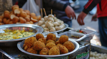 Scrumptious Serving of Falafel Dish, Culinary World Tour, Food and Street Food
