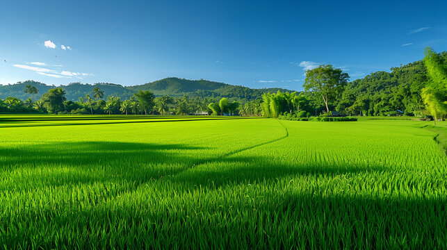 Rice field; rice paddy