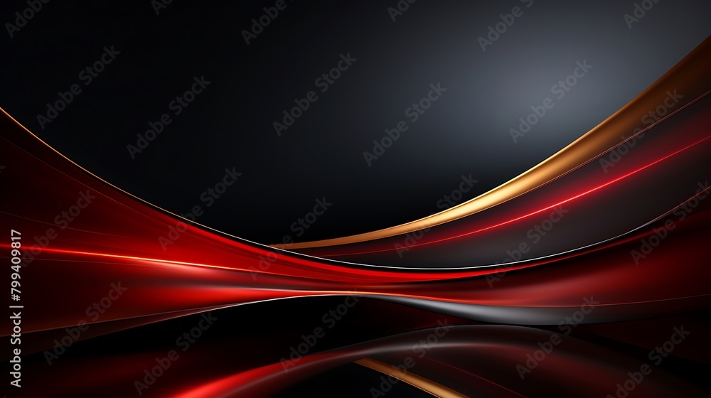 Poster abstract red and black fabric pattern: intricate curvy lines background texture for design and decor