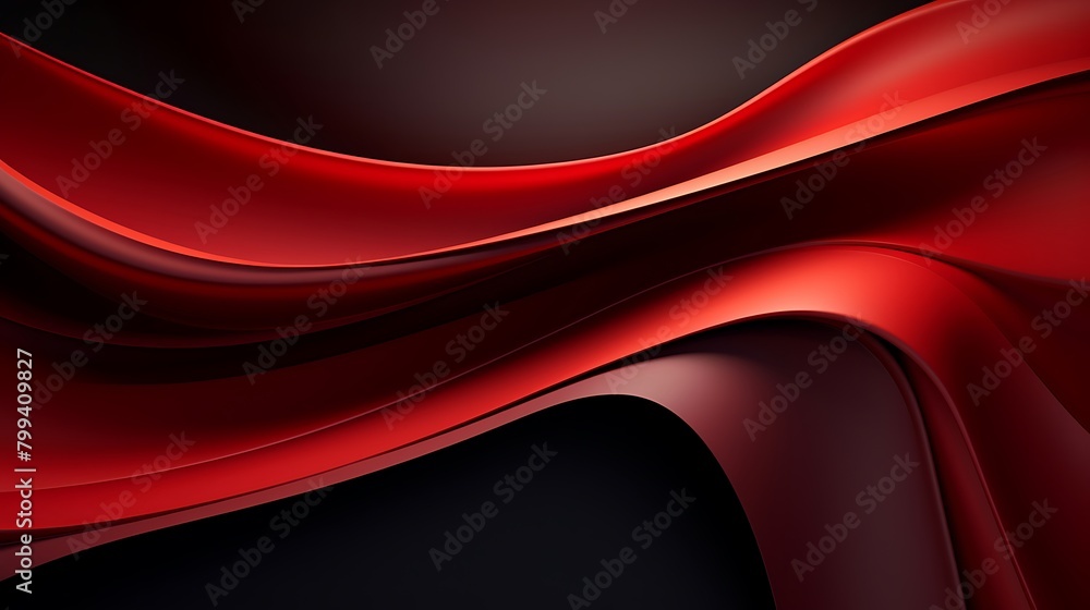 Poster abstract red and black fabric pattern: intricate curvy lines background texture for design and decor