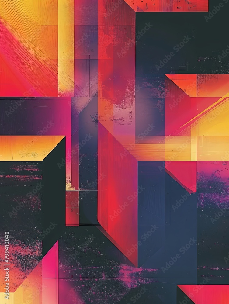 Poster abstract geometric shapes suitable for modern designs. perfect for finance, architecture, or tech pr