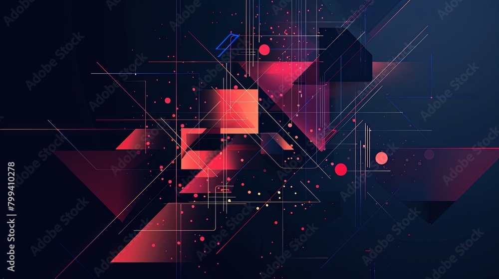 Poster abstract geometric shapes suitable for modern designs. perfect for finance, architecture, or tech pr