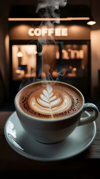 A hot cup of coffee for Ziz in a cafe
