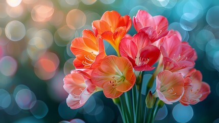 Vase of Pink Flowers on Table
