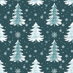 Obraz premium Simple Seamless Christmas Themed Pattern