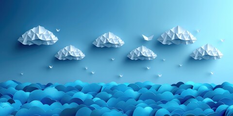 Whimsical Paper Clouds Dancing in the Air