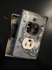 Outlet plug that was part of an electrical fire