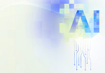 Artificial intelligence digital background in different colors with the initial of artificial intelligence, for use as wallpaper.