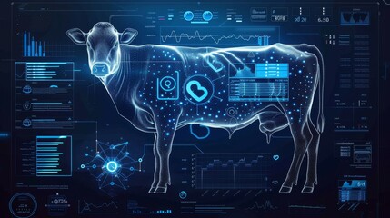 Smart Livestock Management CuttingEdge Digital Tracking Interface for Health and Location Monitoring