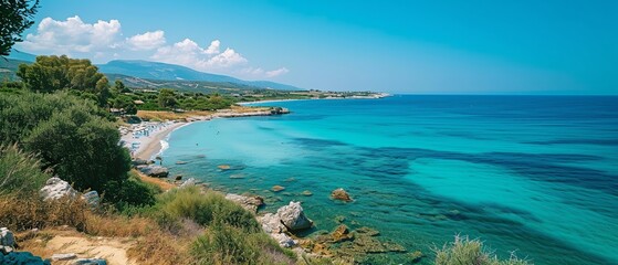 Obraz premium Serene Shorelines: A Glimpse of Crystal Clear Waters