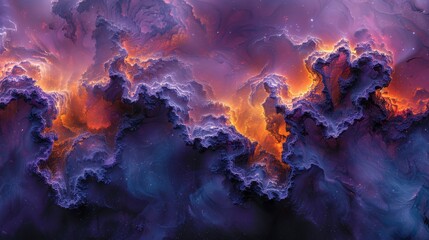   A Purple-Orange sky image featuring clouds and Stars below right corner