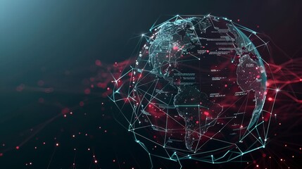 Global Connectivity Futuristic Holographic Globe with Digital Connections