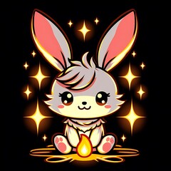 Cute character design of the rabbit