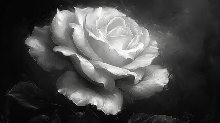  B&W photo of a rose amidst a garden, shot in B&W