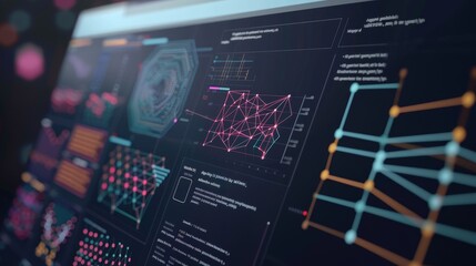 CuttingEdge Machine Learning Technology Abstract Algorithmic Patterns on Computer Screen