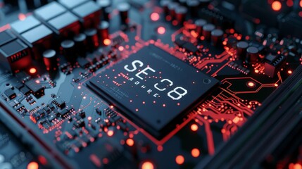 Fototapeta premium CuttingEdge AI Chipset Revolutionizing SEO with Dynamic Innovation