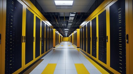 Fototapeta premium CuttingEdge Quantum Computing Researcher Delving into NextGeneration Supercomputer Technology in HighDefinition Laboratory Scene