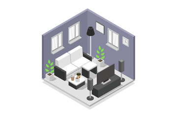 Obraz premium Isometric living room