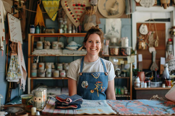 Crafty Creations: A Portrait of a Small Business Owner in Handmade Crafts Store