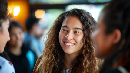 Fototapeta premium College students attending career workshops and networking events, preparing for life after graduation. Joy, happiness, responsibility, respect, education