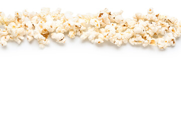 Tasty popcorn on white background