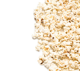 Tasty popcorn on white background