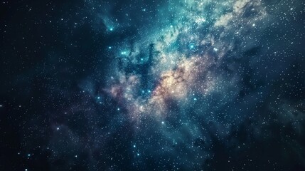 Close up of galaxy stars blue sky