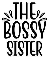 Obraz premium Stylish , fashionable and awesome sister typography art and illustrator, Print ready vector handwritten phrase friend and baby T shirt hand lettered calligraphic design. Vector illustration bundle.