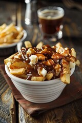 Poutine Canadian dish with french fries and cheese