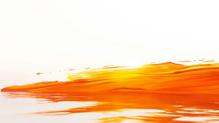 Abstract orange liquid in motion, creating a dynamic splash effect, resembling a fiery water surface. - obrazy, fototapety, plakaty