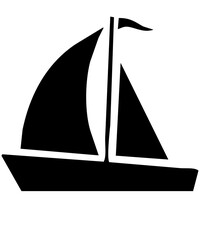surfing sailing boat icon silhouette isolated