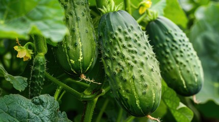 growing cucumbers on the farm. selective focus